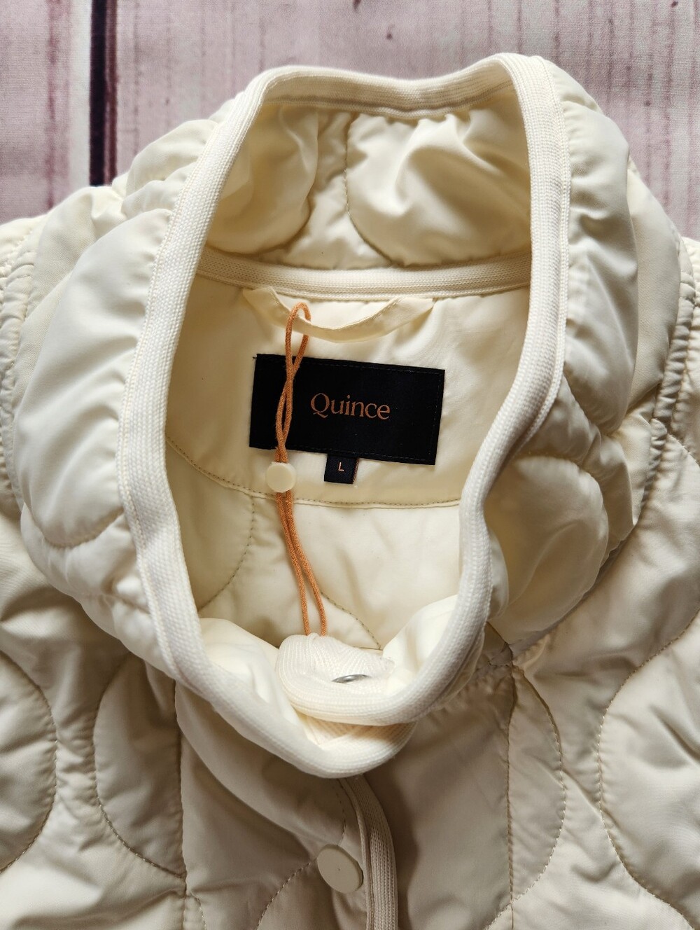 NWOT Quince "Featherless Quilted Puffer Vest" Silken White | Women's Size L - Picture 7 of 11
